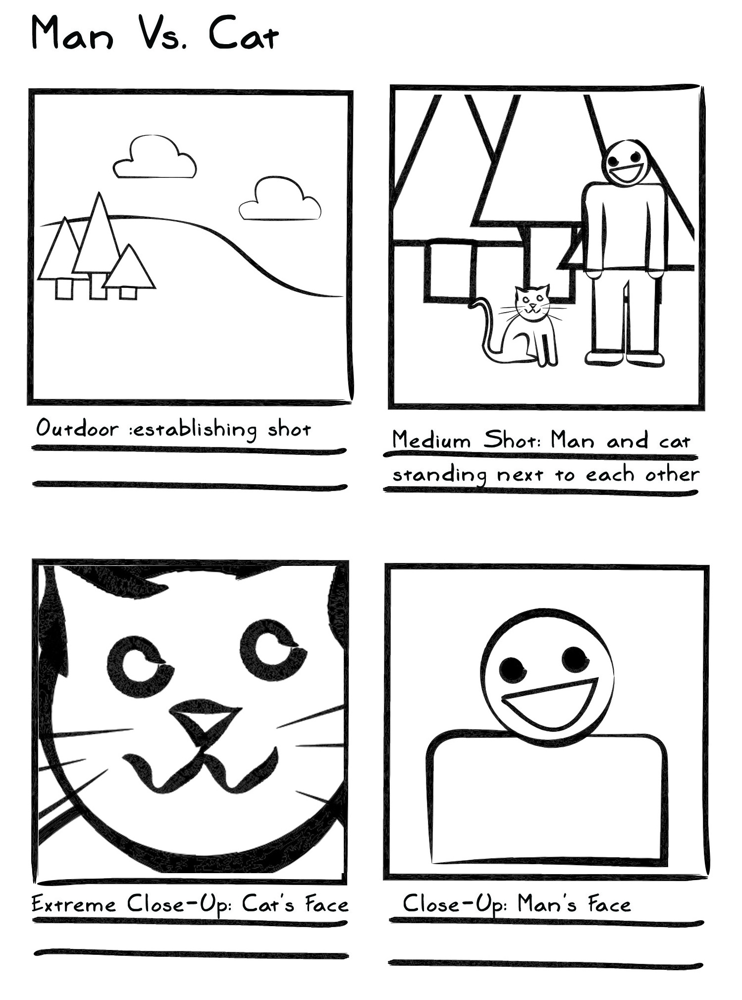 Man vs Cat Example Storyboard