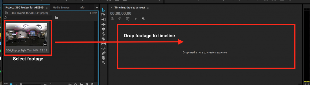 drag footage to timeline