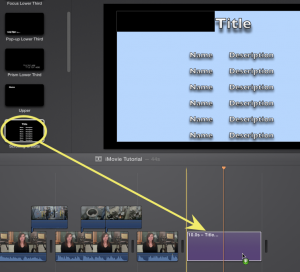 imovie 10.0.5 editing titles