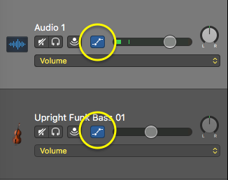 Automation button in track header