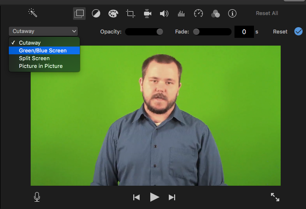 green screen imovie 10.0.5