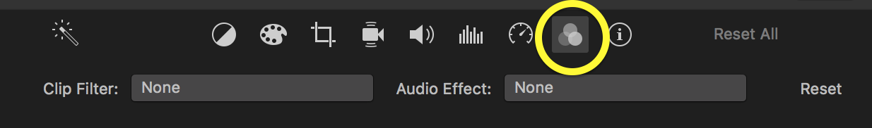 Video and audio effects taskbar