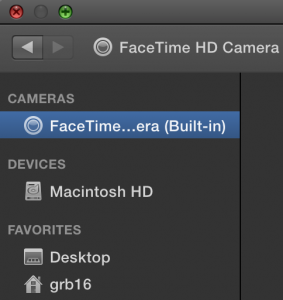 footage facetime camera isight imovie capturing using event recorded window want which choose