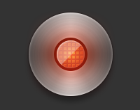 Glowing red record button