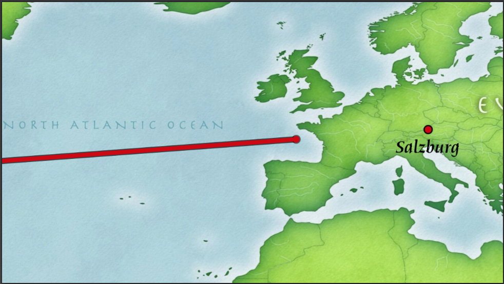 Animated map. Route Map animation.