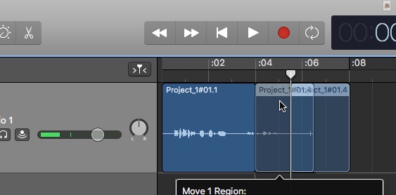 ducking in garageband 10.1.4