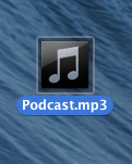 Podcast icon on desktop