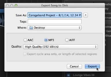 mp3 garageband