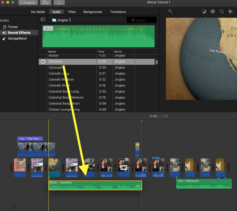 imovie fade audio