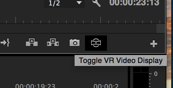 Toggle VR Video Display button