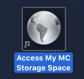 The Access My MC Storage Space icon on the desktop