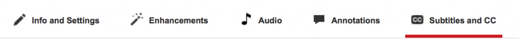 Subtitles and CC tab