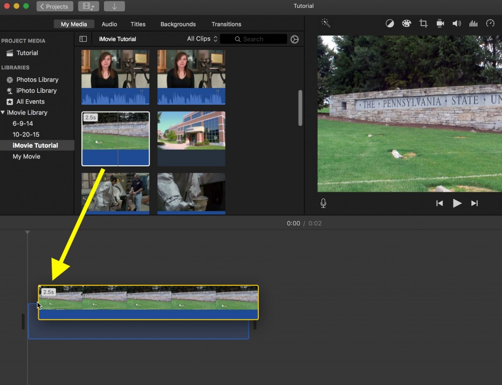 how to cut clips in imovie on mac