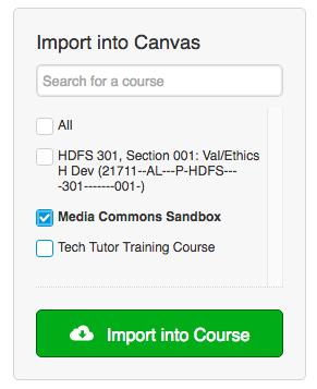 Import into Canvas