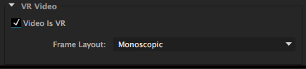 VR video settings