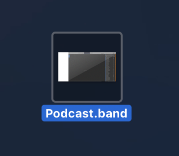 Saved podcast file on desktop