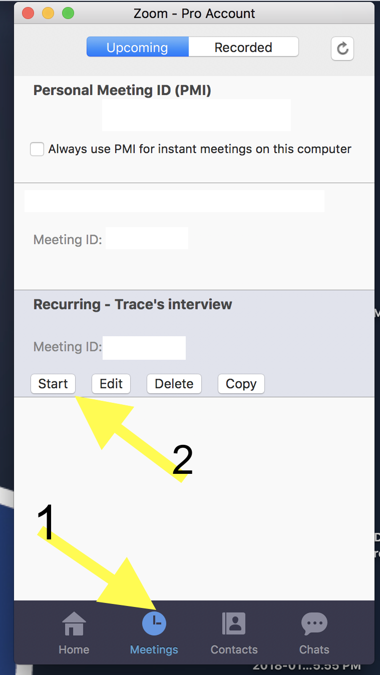 Start a recurring meeting.