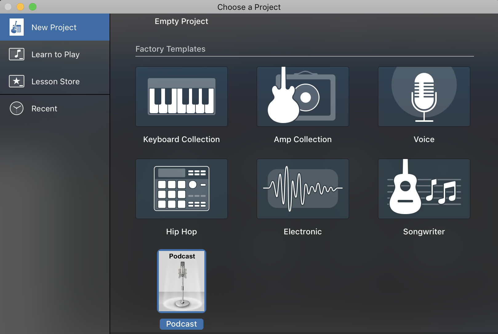 Starting A New Podcast Project In Garageband Media Commons