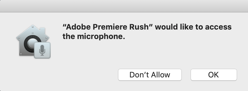 microphone permission window