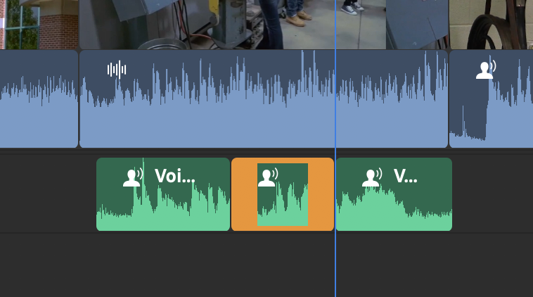 split voiceover clip