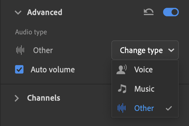 audio drop down selection 