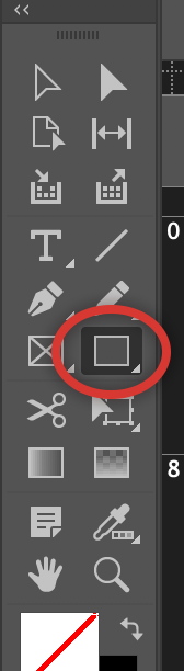 Selecting the rectangle tool
