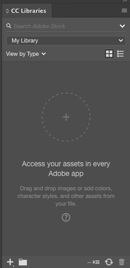 creative cloud libraries window
