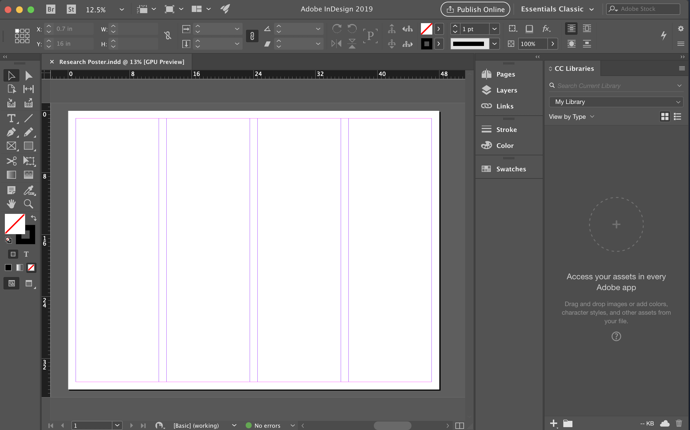 InDesign interface