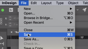 save indesign file