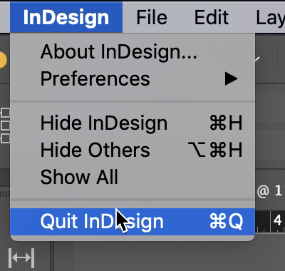 quit indesign