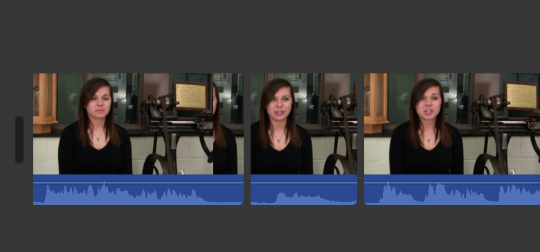 Audio waveforms in iMovie.