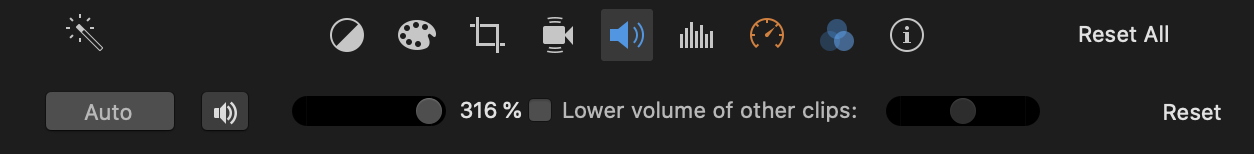 Using the Volume Panel to adjust the volume.