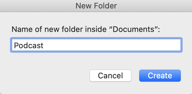 Create new folder