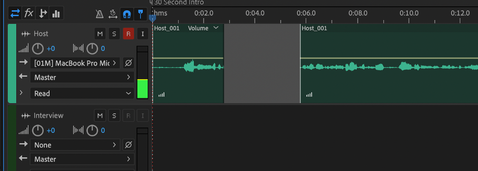 line in recording with adobe audition