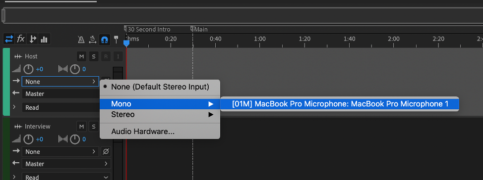 Setting the input source