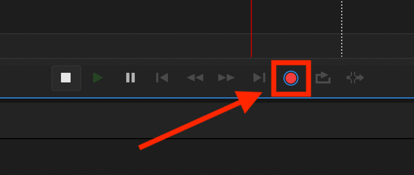 location of the record button