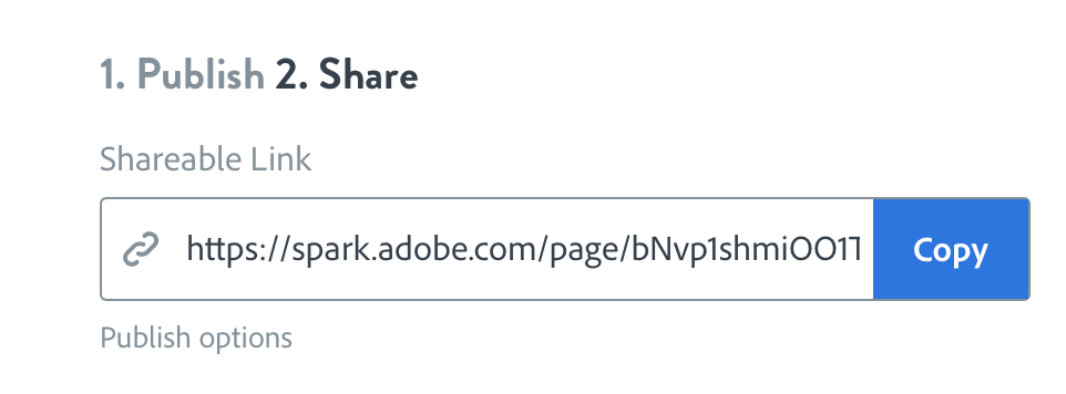Sharing window with shareable link field