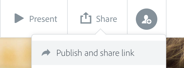 Select Publish and share link