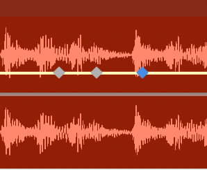 Multiple control points along the volume line