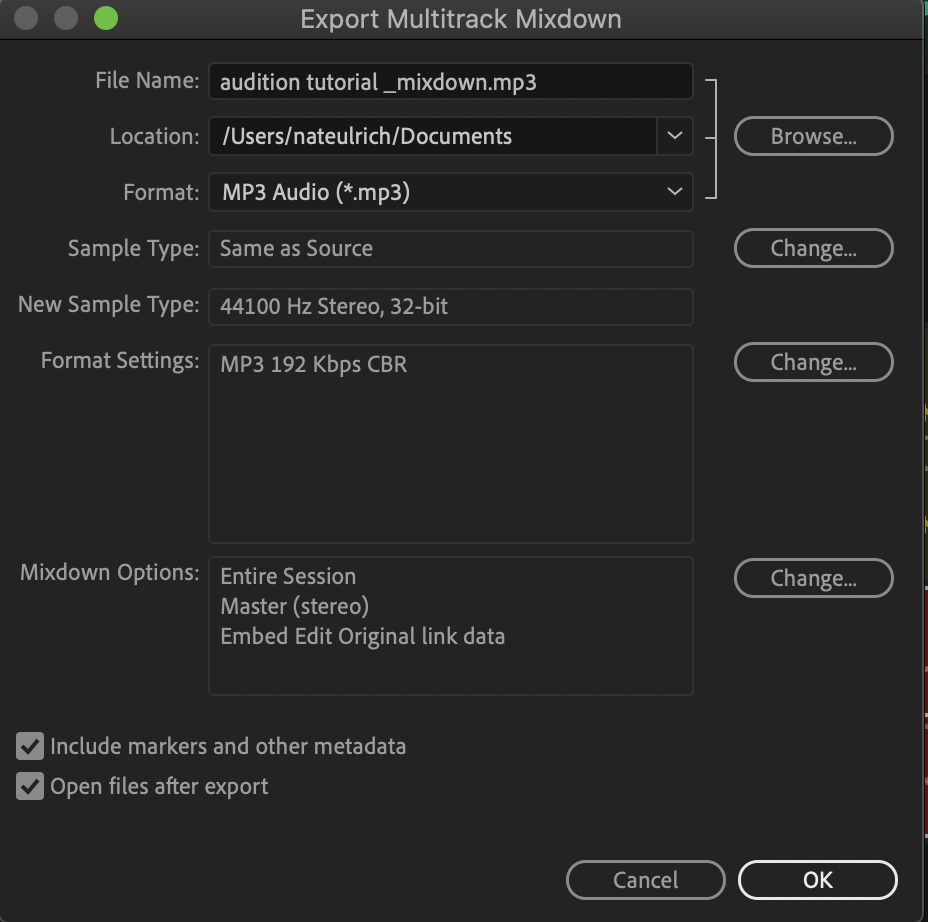 Export window