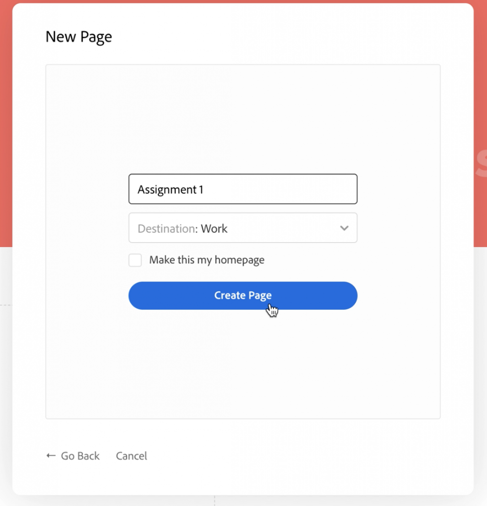 new page settings