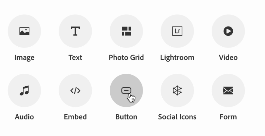 Page elements buttons image