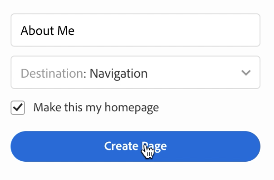 Create page button