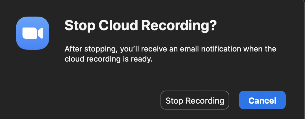 Stop cloud recording