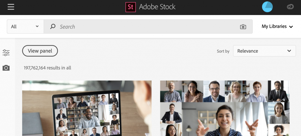 adobe stock search bar