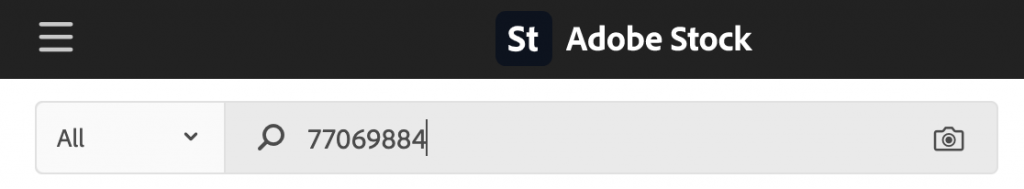 adobe stock asset number search image
