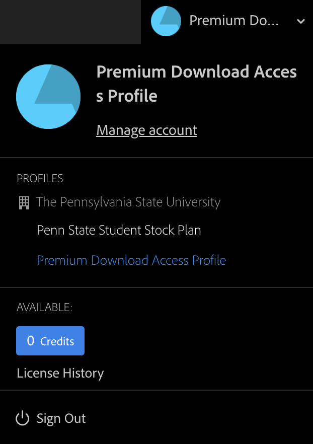 Stock user menu premium download access profile image