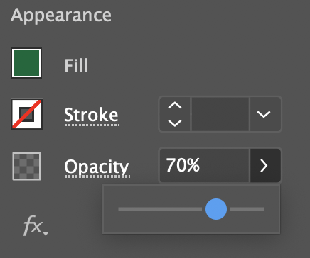 70 percent opacity slider