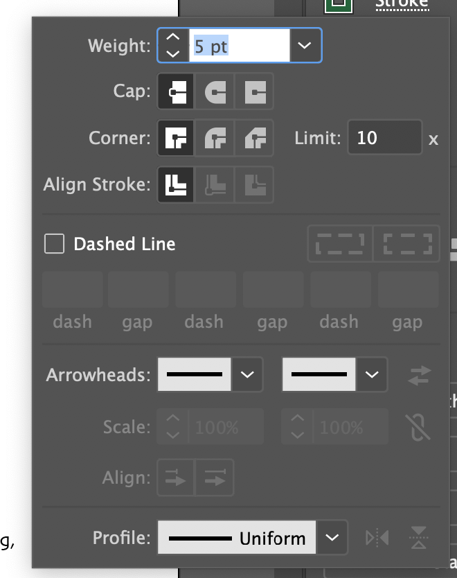 additional line settings panel