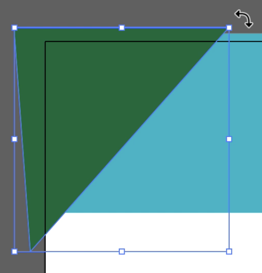 hover near corner handle to get rotate tool